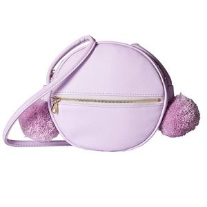 Lavender ban.do mini amigo round Pom Pom purse.